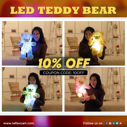 Get Reflexcart’s incredible LED Teddy bear at a 10% discount now.
