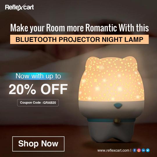 Let your love life bloom with the feeling of romance & love, staying at home with Reflexcart’s Bluetooth projector night lamp.