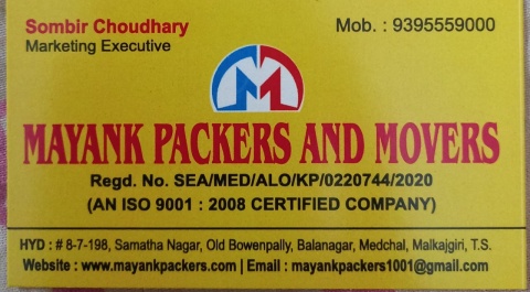 Mayank Packers & Logistics Hyderabad
