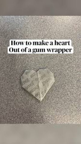 how to make heart with gum wrapper