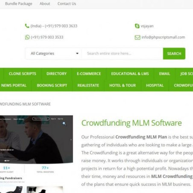 Readymade php crowdfunding MLM script