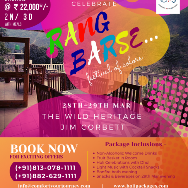 The Wild Heritage Resort Jim Corbett For Holi Celebration 2021