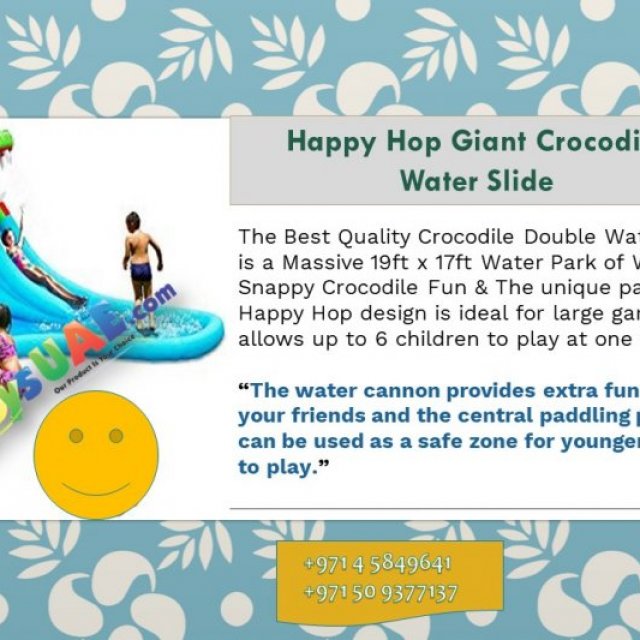 Happy Hop Crocodile Water Slide FOR KIDS - TOYSUAE