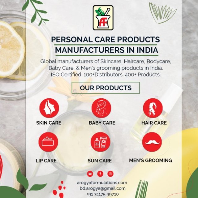 Personal Care Products Manufacturers in India | Arogya Formulations