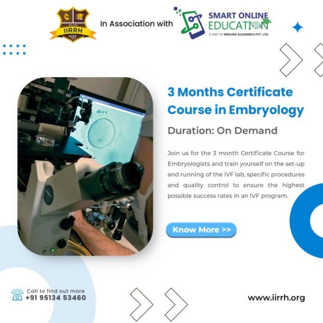 Design your Embryology career at IVF training institute IIRRH