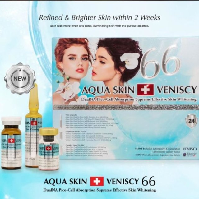 Aqua Skin Veniscy 66 Pico Cell Absorbtion Supreme Effective Skin Whitening Injection