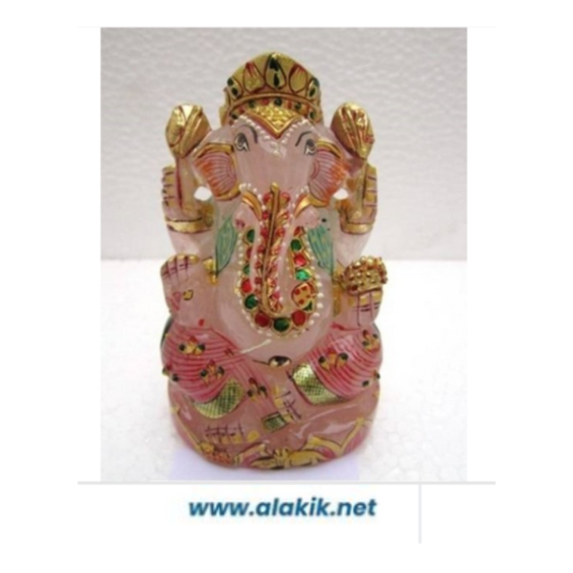 Bring Home Rose Quartz Painted Ganesha - Alakik