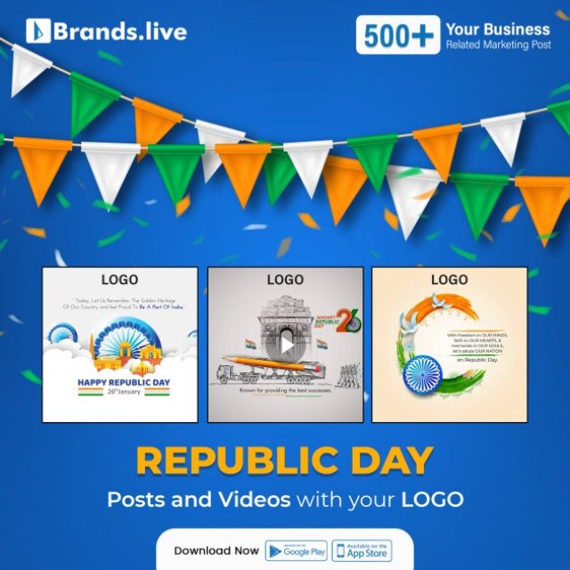 More Than 10,000+ Creative Republic Day Marketing Images And Videos With Your Business Logo