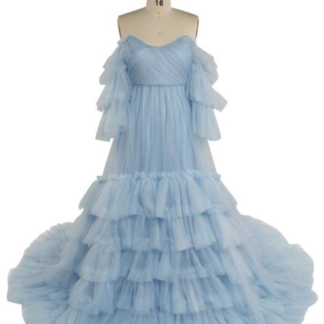 Baby Blue Maternity Tulle Dress